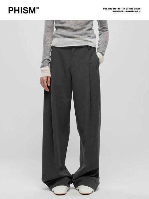 叠穿双腰头两件套阔腿裤 商品图0