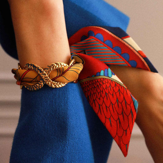 北京仓｜AN-NEE-Tresse-亮红色 旋转木马 4cm 丝巾手镯［法国设计师］ 商品图0