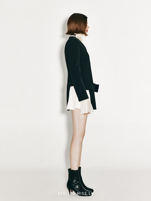 【爵士芭蕾】百褶撞色拼接低腰长袖连衣裙 商品图3