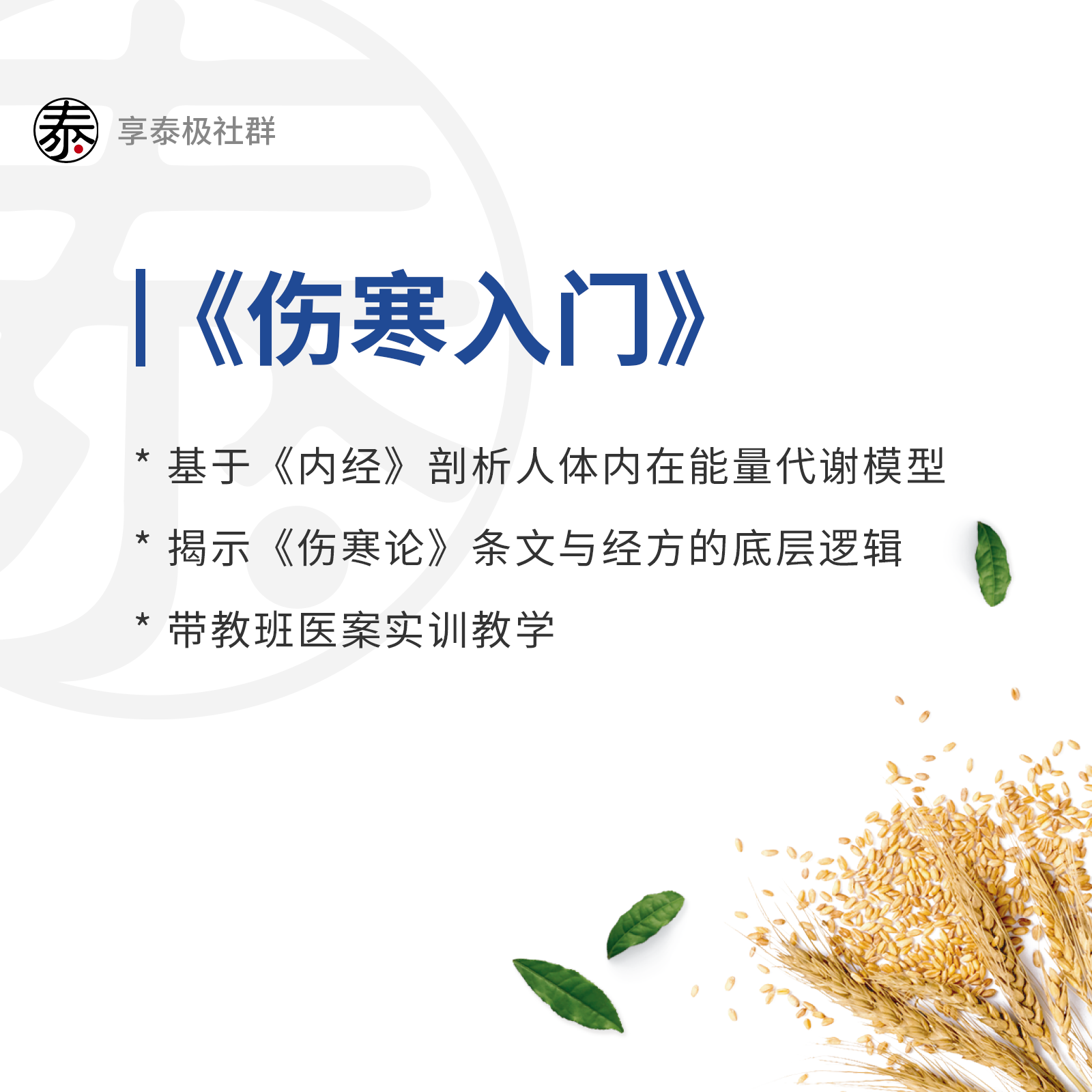 《伤寒入门课》全面升级版带教复训