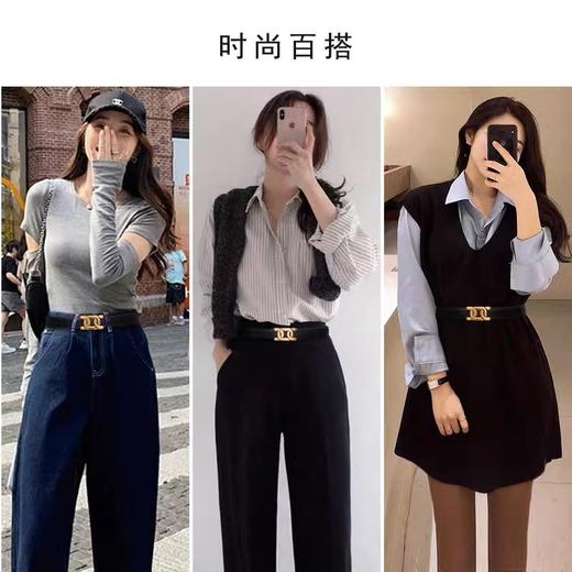 「真皮材质！好搭新款」2024新款真皮腰带女士皮带 收腰装饰配西装黑色复古牛仔裤带潮配饰 商品图3