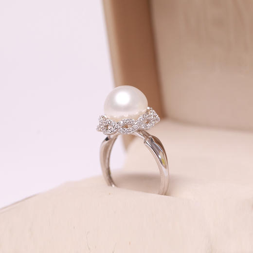 美裕 淡水珍珠戒指9-10mm 开口戒 108506W 商品图3