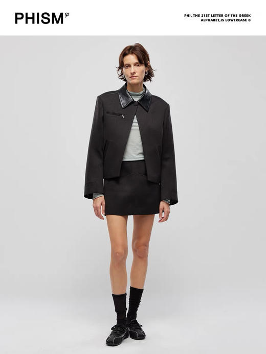 拼领短款夹克 商品图0