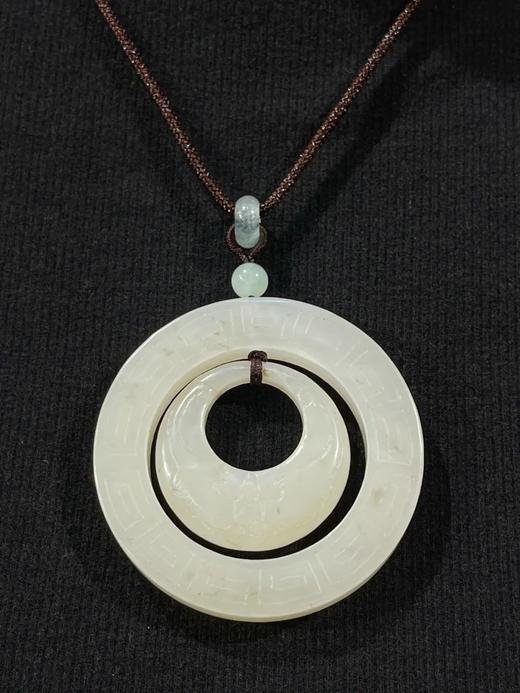 白玉鏤雕“福在眼前”双环珮，顺丰包邮 商品图0