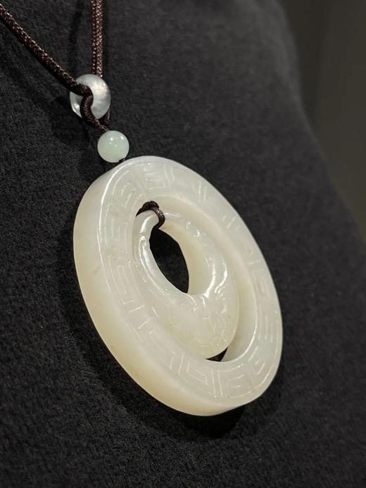 白玉鏤雕“福在眼前”双环珮，顺丰包邮 商品图11