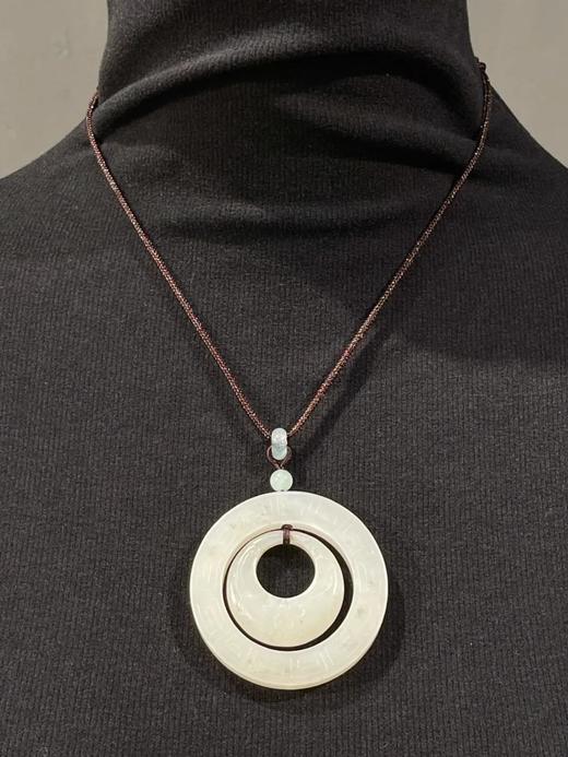 白玉鏤雕“福在眼前”双环珮，顺丰包邮 商品图1