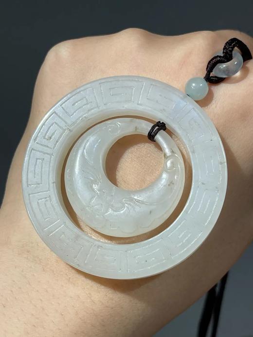 白玉鏤雕“福在眼前”双环珮，顺丰包邮 商品图14