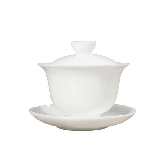 茶香记 盛艺窑冰种玉兰盖碗 德化白瓷 如脂似玉 简洁优雅 趁手实用 商品图4