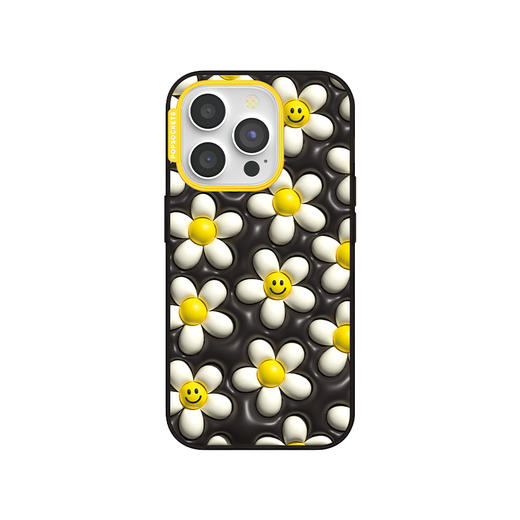【黑夜浪漫】雏菊气球 POPCASE手机壳 MagSafe Popcase磁吸款 黑色 植物花卉 iPhone 15/14/13 商品图1