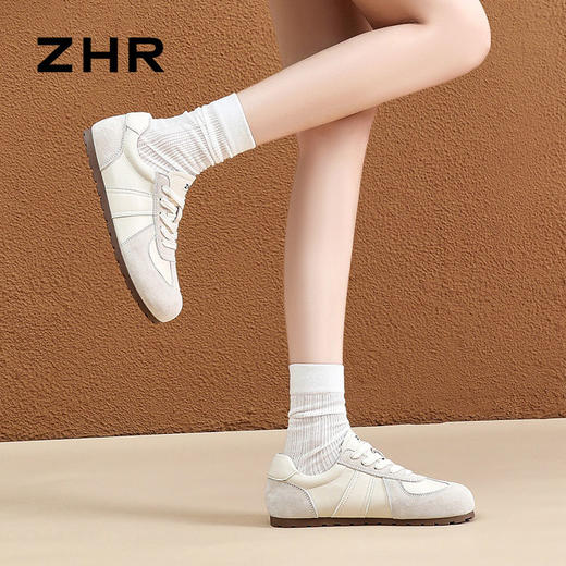 ZHR则则德训鞋女2024春秋新款平底复古运动休闲鞋软底平底鞋 商品图5