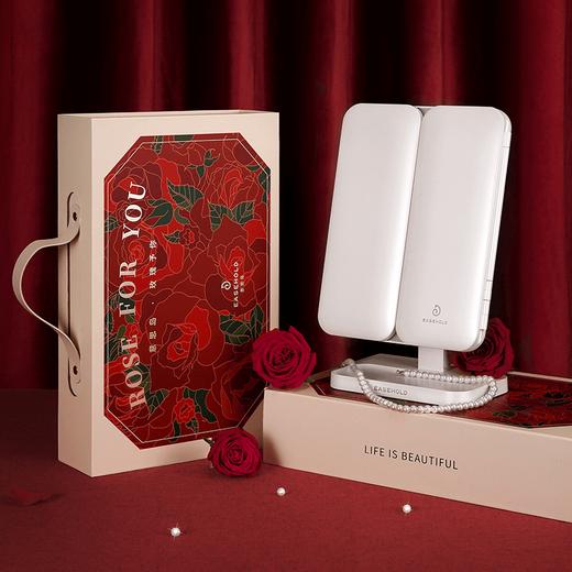 【限定玫瑰礼盒】EASEHOLD忆镜led贝壳化妆镜高级实用礼物送女生 YJ 商品图3