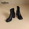 Safiya/索菲娅2024冬 英伦风高跟防水台百搭方头瘦瘦弹力时装短靴  SF44116092 商品缩略图6