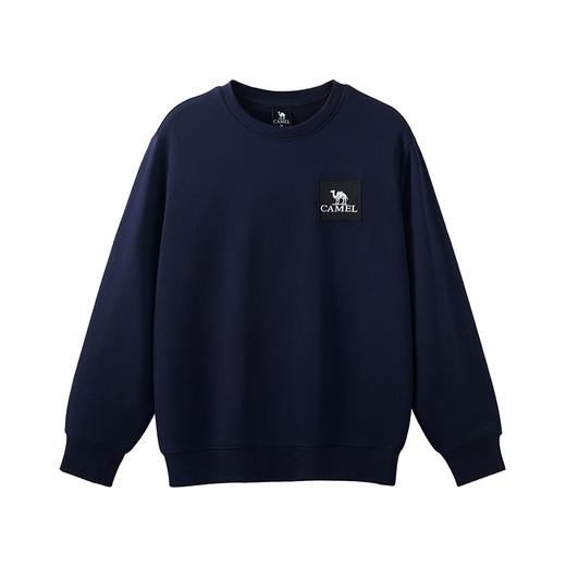 骆驼男装圆领卫衣男春秋季2024新款宽松纯色长袖t恤上衣打底衫 M34CAQR673 商品图3