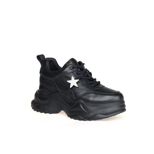 豪麟名鞋奥莱迪嘉女鞋时尚老爹鞋牛皮革DJJGA42WX008黑色  原价1960元 商品图0