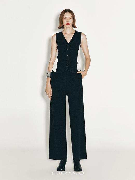 【轻松周末】羊绒羊毛混纺阔腿直筒长裤 商品图0