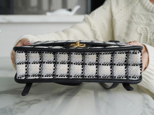 香奶奶 k 高级手工坊 黑白毛呢双肩包 商品图4