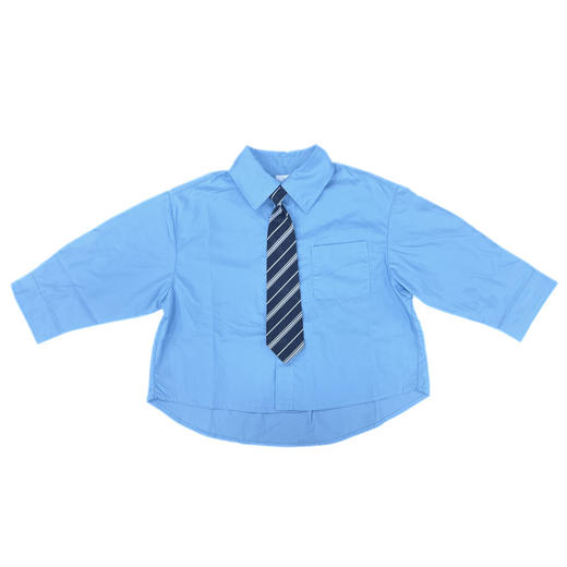 韩版秋冬新款男童领带衬衣儿童衬衫打底长袖内搭洋气 商品图4