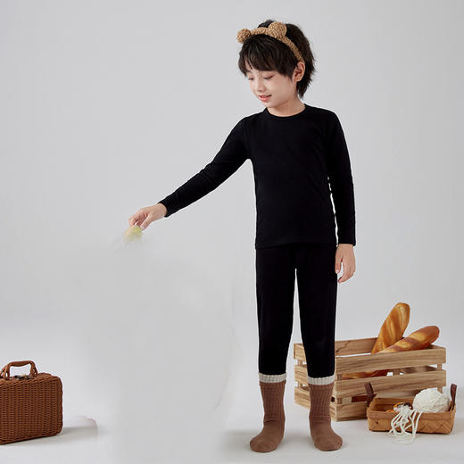 雀说 儿童A类精梳棉秋衣秋裤套装打底睡衣棉毛衫 商品图6