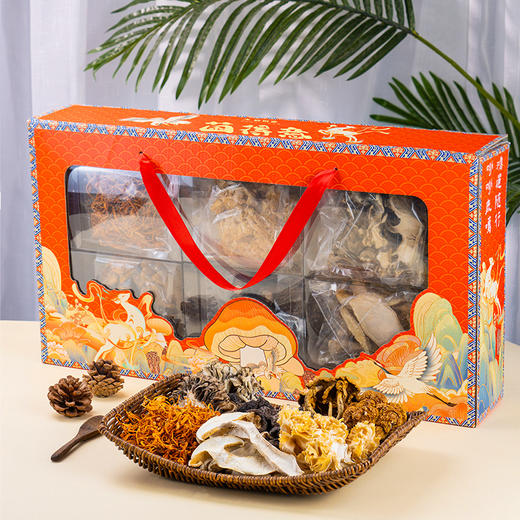 菌得意菌菇礼盒{灰树花38g、漳平香菇108g、白松茸38g、 绣球菌26g、虫草花88g、滑子菇48g} 商品图1