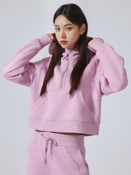 哈瓦塔加绒保暖半拉链连帽运动外套H340183 商品图6