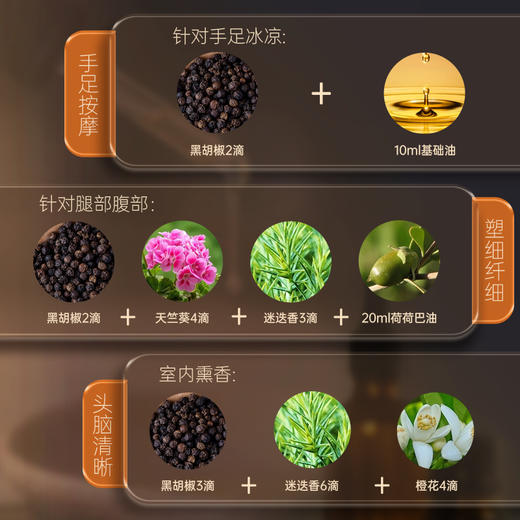 【双12大促】嘉媚乐黑胡椒精油  保湿锁湿肌肤  温暖窝心  放松全身  小产地单方精油 商品图3