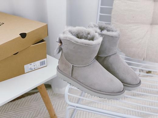 UGG 2021冬季新款女士貂毛丝带蝴蝶结雪地靴 商品图0