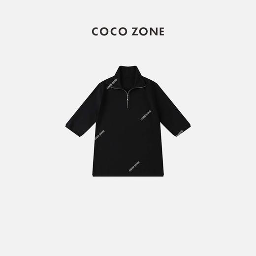 COCO ZONE 新款中袖立领针织上衣 23C18104 商品图0