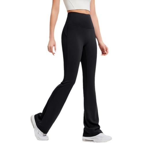 高腰健身微喇叭裤女裸感提臀瑜伽裤紧身运动阔腿长裤高个子加长款 商品图4