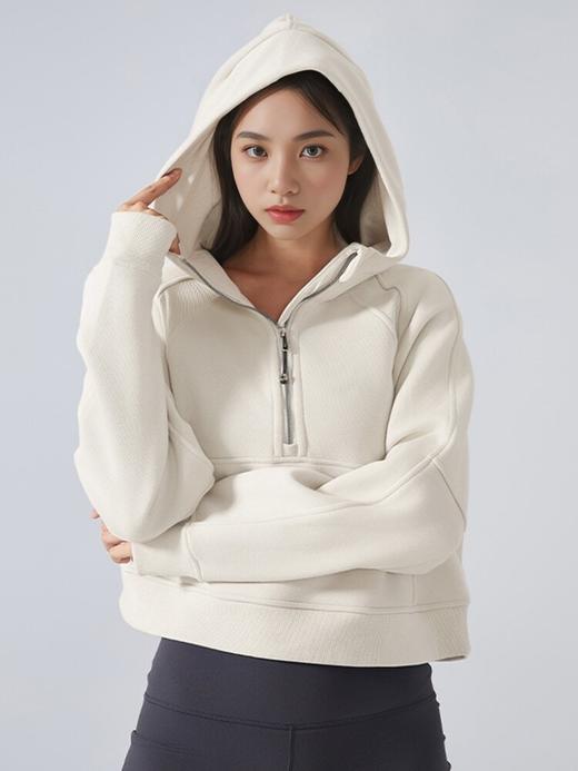 哈瓦塔加绒保暖半拉链连帽运动外套H340183 商品图10