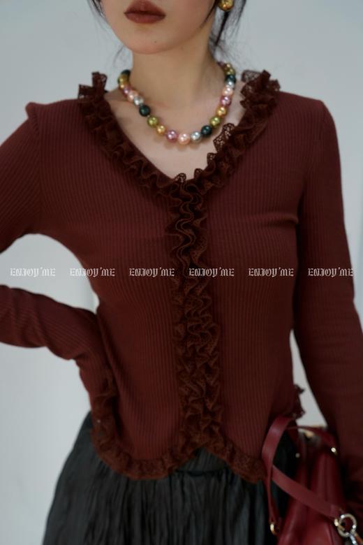 【门店同款】ENJOY秋季时光回廊层层花瓣边上衣 159196990 商品图3