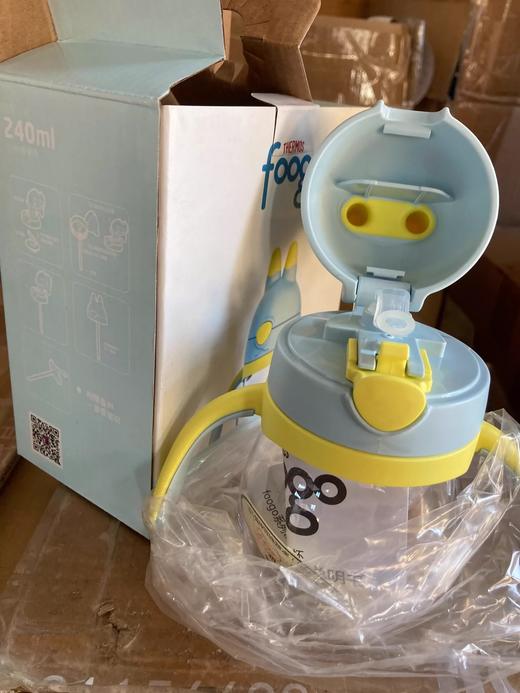 膳魔师宝宝吸管杯 小兔子学饮杯带手柄防摔婴儿水杯1岁儿童喝水杯 商品图3