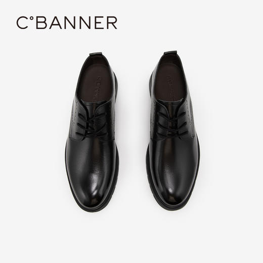 千百度男鞋正装皮鞋秋冬真皮男士休闲一脚蹬商务大头皮鞋A24430913 商品图2