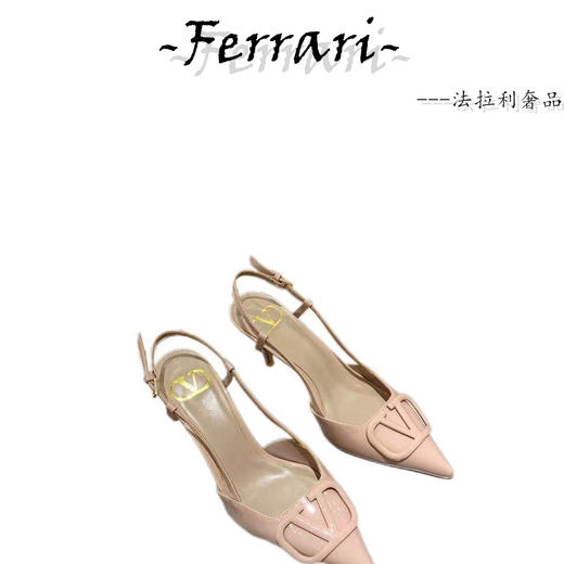 华伦天怒 漆皮 后系带 高跟鞋 女款 肉桂粉色 商品图0