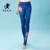 壁虎瑜伽《蓝莲花》限量款印花瑜伽12分裤【可定制】（标准码） 商品缩略图0