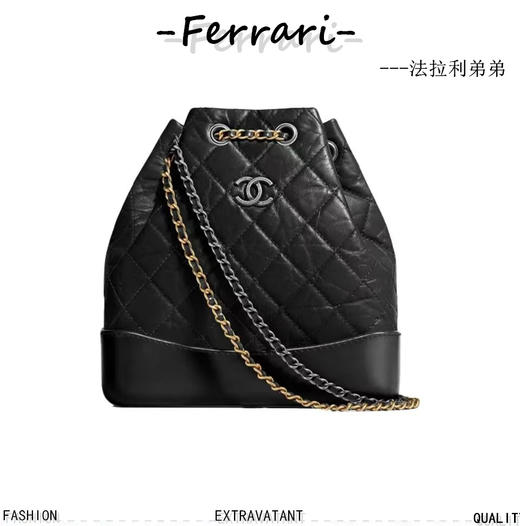 香奶奶  流浪包双肩背包经典黑 商品图0