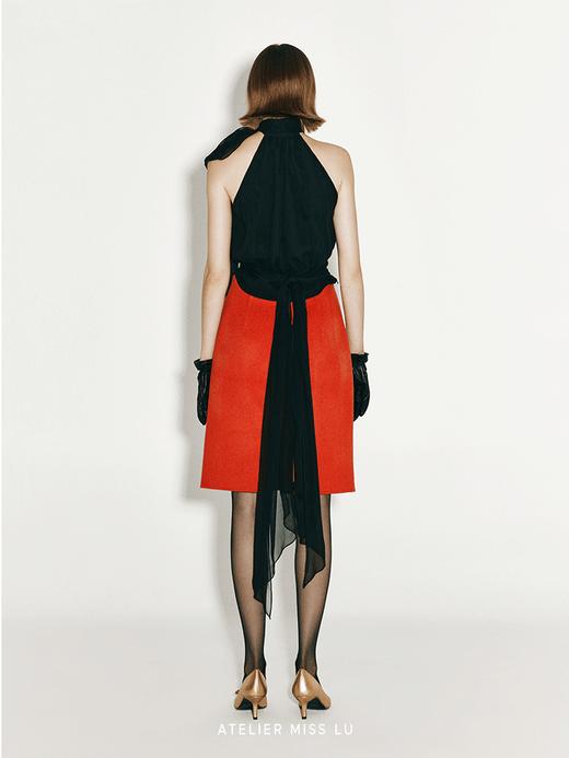 【赤霞橘光】复古镂空双排扣绵羊毛双面呢半裙 商品图2