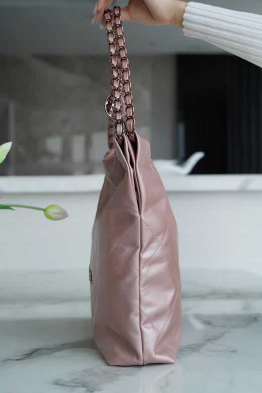 香奶奶   高级手工坊   手袋  正品尾皮 小号 玫瑰金 垃圾袋 商品图3