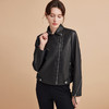 EITIE爱特爱冬季新款帅气翻领修身显瘦百搭短款纯色皮衣外套D2493401 商品缩略图3