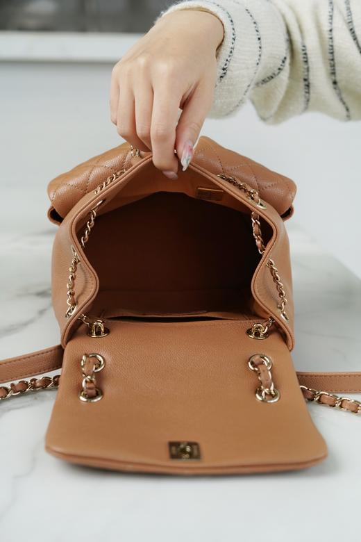 香奶奶 23P新款 Duma双肩包 牛皮 大号焦糖 商品图6