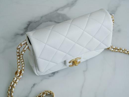 香奶奶  22A 高级手工坊金币口盖包正品皮  白 商品图2