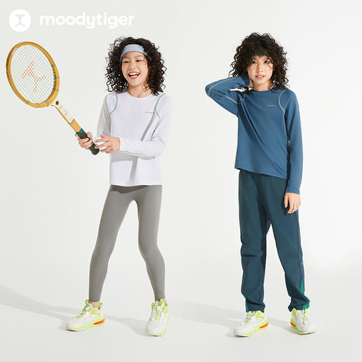 【24年秋新】【网球系列】moodytiger24秋新儿童速干长袖T恤男女童户外运动衣43510102 商品图4