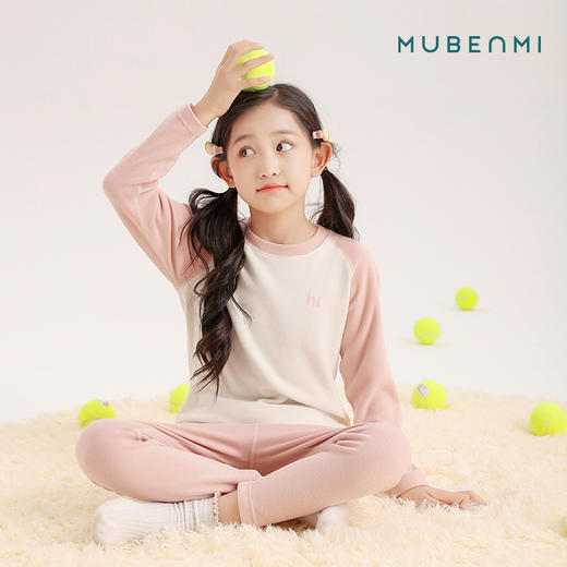 MUBENMI木本木米儿童小暖皮打底衫&套装 | 双面磨绒工艺、轻盈贴身更舒适、基础打底、三季皆可穿 商品图3