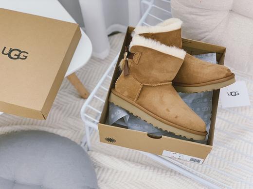 UGG 2021冬季新款女士貂毛丝带蝴蝶结雪地靴 商品图1