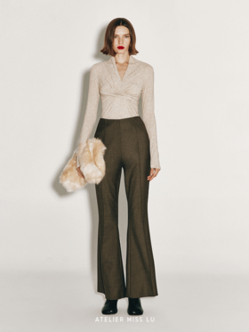 【沙漠骑士】复古摩登长腿绵羊毛喇叭裤