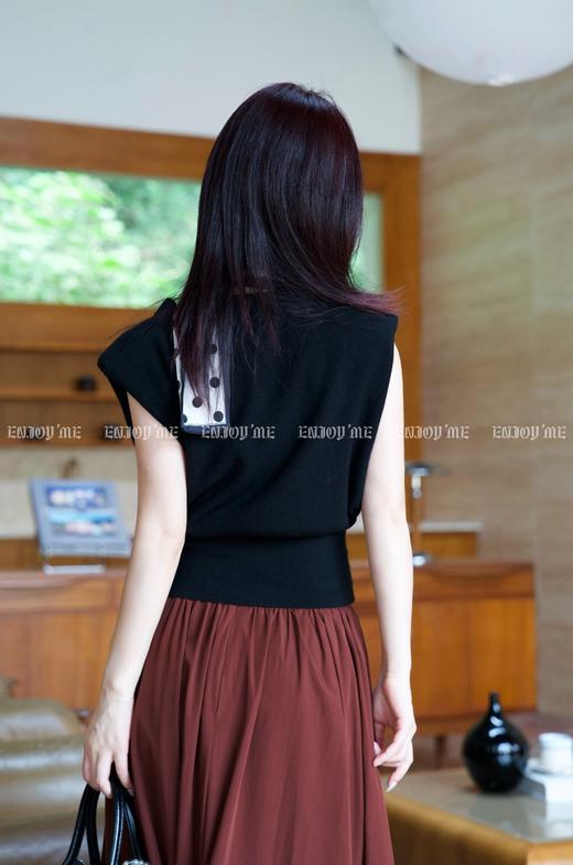 【门店同款】ENJOY秋季时光回廊V领垫肩无袖针织 159144436 商品图5