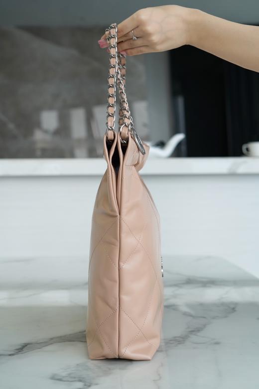 香奶奶 22bag 垃圾袋 手袋 正品尾皮 奶茶杏银扣 小号 商品图6