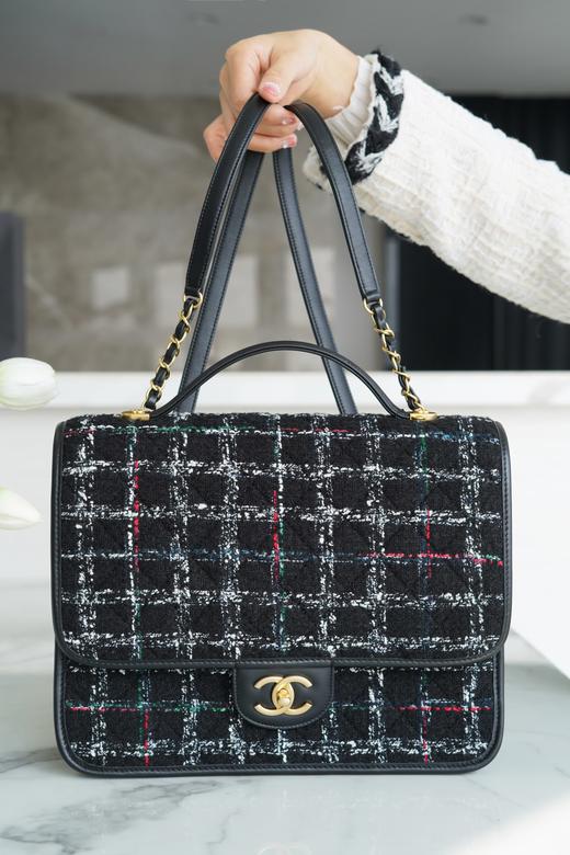 香奶奶 k 高级手工坊 黑毛呢双肩包 商品图1