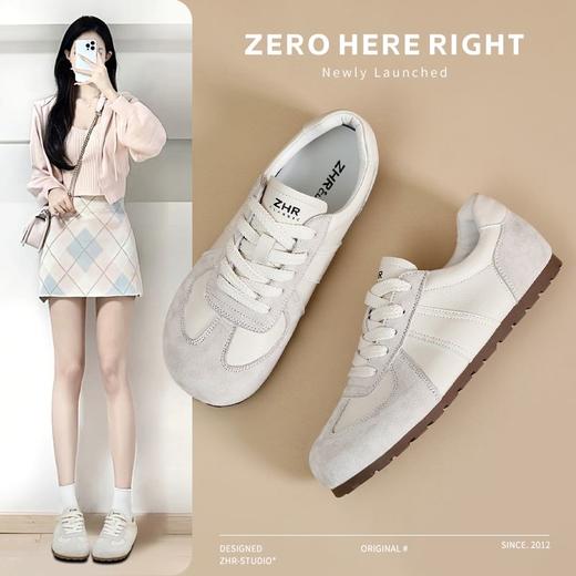 ZHR则则德训鞋女2024春秋新款平底复古运动休闲鞋软底平底鞋 商品图0