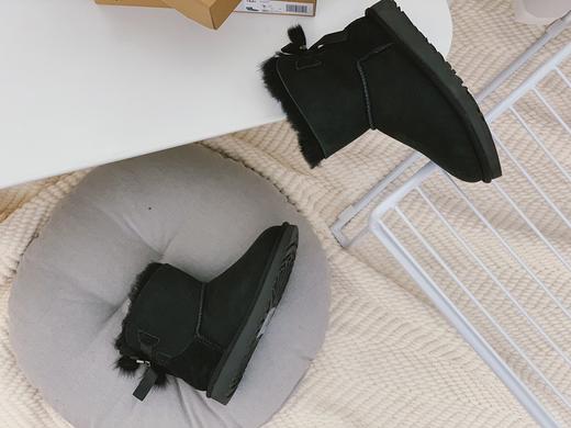 UGG 2021冬季新款女士貂毛丝带蝴蝶结雪地靴 商品图3