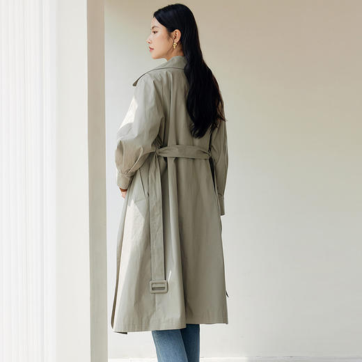 玳莎气质双排扣风衣女2024年秋季新款系带收腰显瘦气质通勤外套  EC38301 商品图3